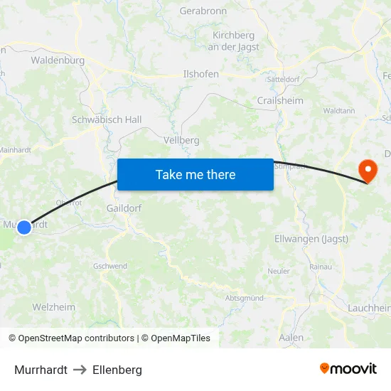 Murrhardt to Ellenberg map