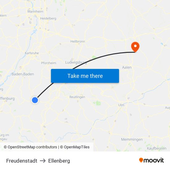 Freudenstadt to Ellenberg map