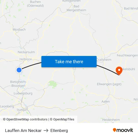 Lauffen Am Neckar to Ellenberg map