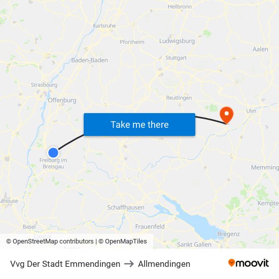 Vvg Der Stadt Emmendingen to Allmendingen map
