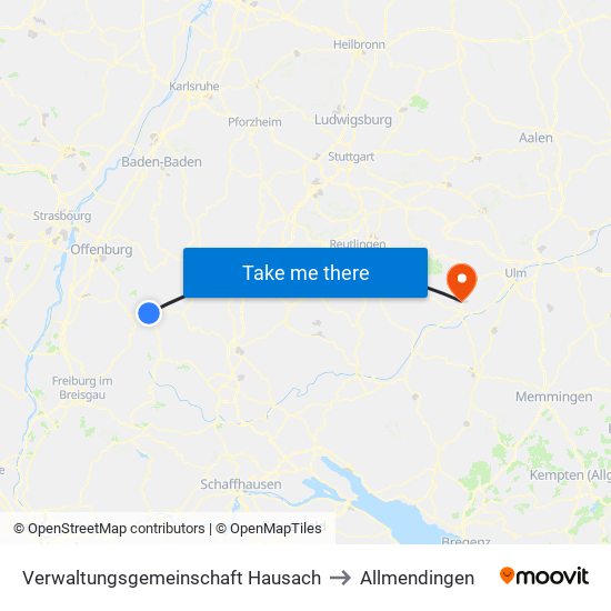 Verwaltungsgemeinschaft Hausach to Allmendingen map