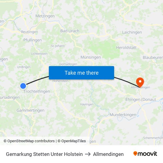 Gemarkung Stetten Unter Holstein to Allmendingen map