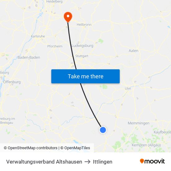 Verwaltungsverband Altshausen to Ittlingen map