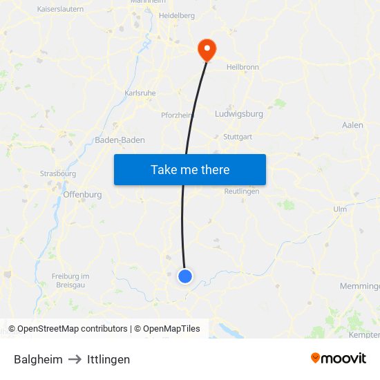 Balgheim to Ittlingen map