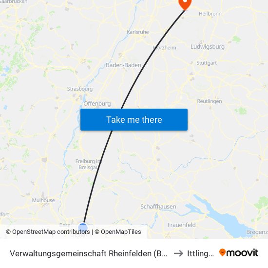 Verwaltungsgemeinschaft Rheinfelden (Baden) to Ittlingen map