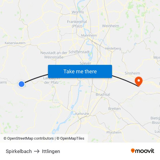 Spirkelbach to Ittlingen map