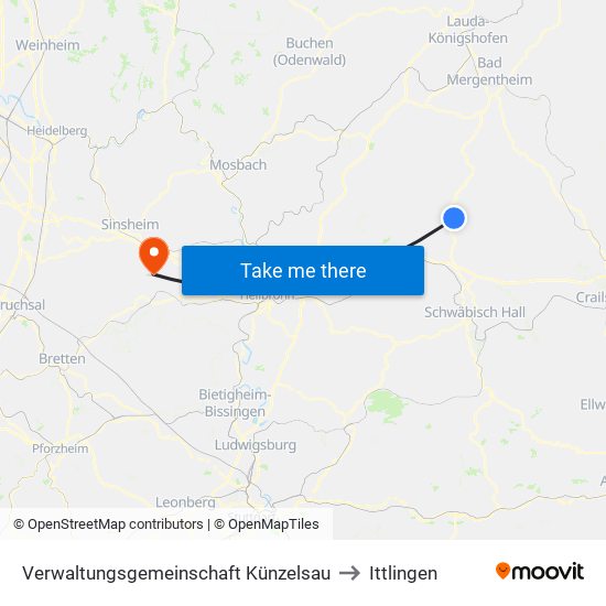 Verwaltungsgemeinschaft Künzelsau to Ittlingen map