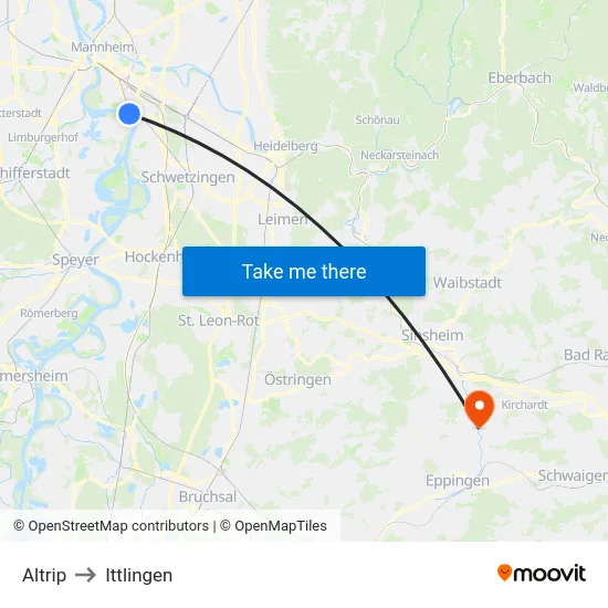 Altrip to Ittlingen map