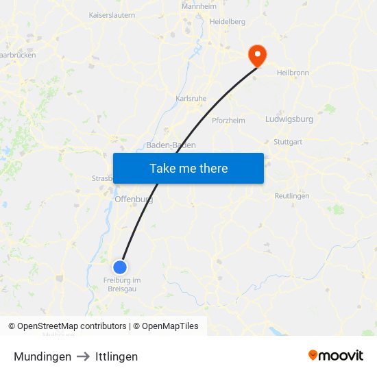 Mundingen to Ittlingen map