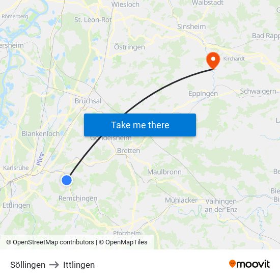 Söllingen to Ittlingen map