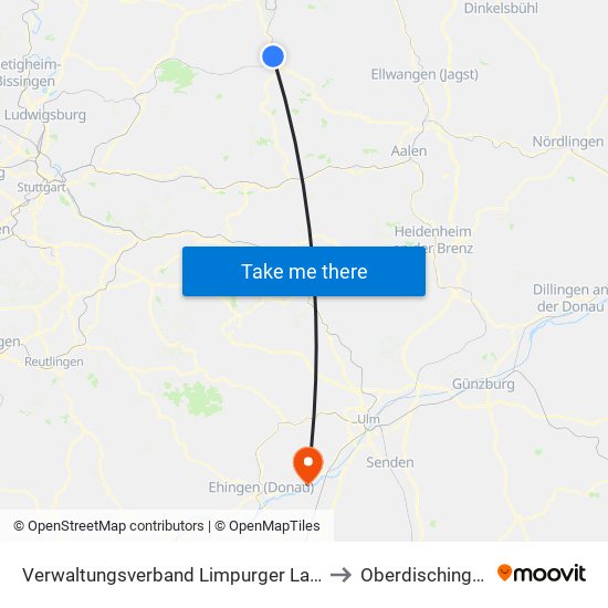 Verwaltungsverband Limpurger Land to Oberdischingen map