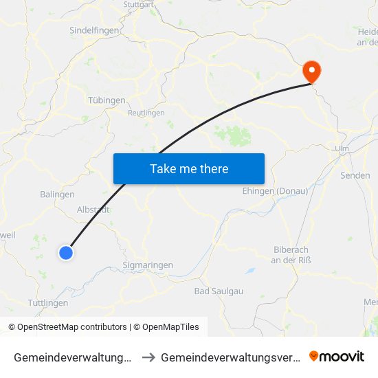 Gemeindeverwaltungsverband Meßstetten to Gemeindeverwaltungsverband Lonsee-Amstetten map