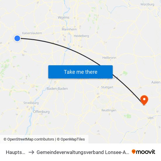 Hauptstuhl to Gemeindeverwaltungsverband Lonsee-Amstetten map