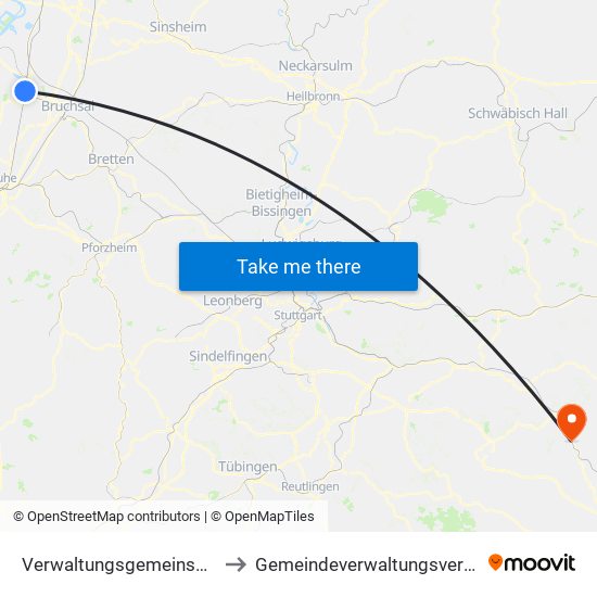 Verwaltungsgemeinschaft Graben-Neudorf to Gemeindeverwaltungsverband Lonsee-Amstetten map