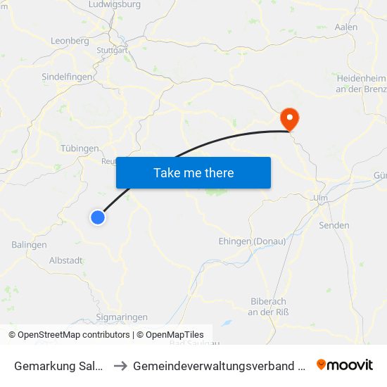 Gemarkung Salmendingen to Gemeindeverwaltungsverband Lonsee-Amstetten map