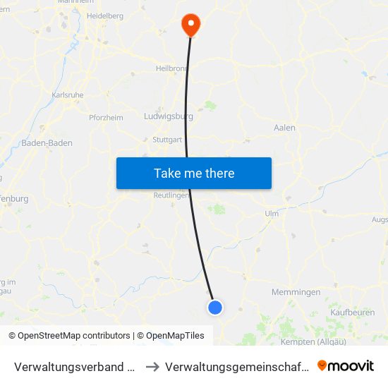 Verwaltungsverband Altshausen to Verwaltungsgemeinschaft Möckmühl map