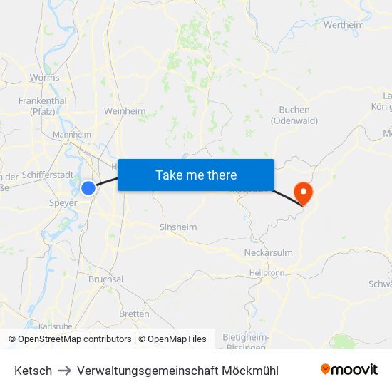 Ketsch to Verwaltungsgemeinschaft Möckmühl map