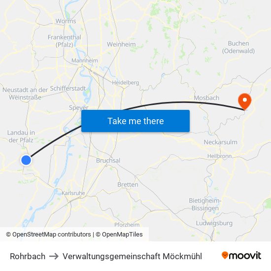 Rohrbach to Verwaltungsgemeinschaft Möckmühl map