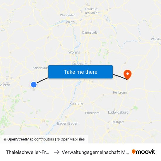 Thaleischweiler-Fröschen to Verwaltungsgemeinschaft Möckmühl map