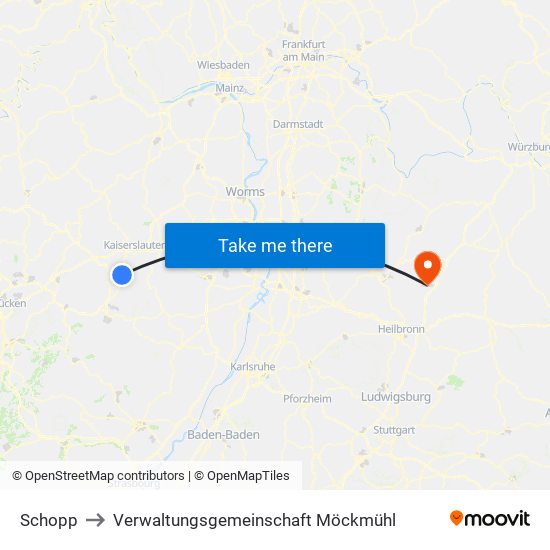 Schopp to Verwaltungsgemeinschaft Möckmühl map