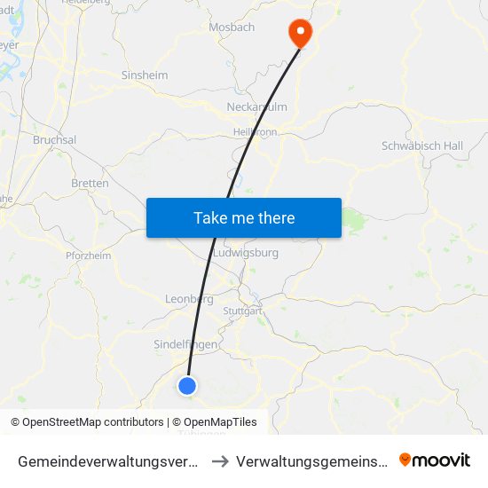 Gemeindeverwaltungsverband Holzgerlingen to Verwaltungsgemeinschaft Möckmühl map