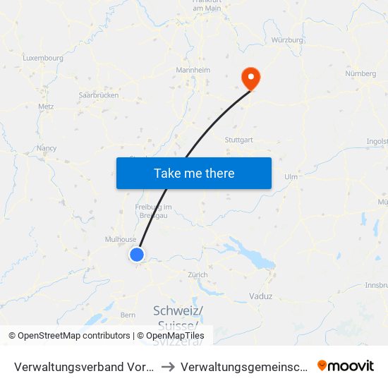 Verwaltungsverband Vorderes Kandertal to Verwaltungsgemeinschaft Möckmühl map