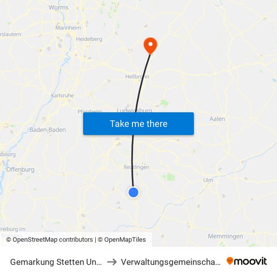 Gemarkung Stetten Unter Holstein to Verwaltungsgemeinschaft Möckmühl map