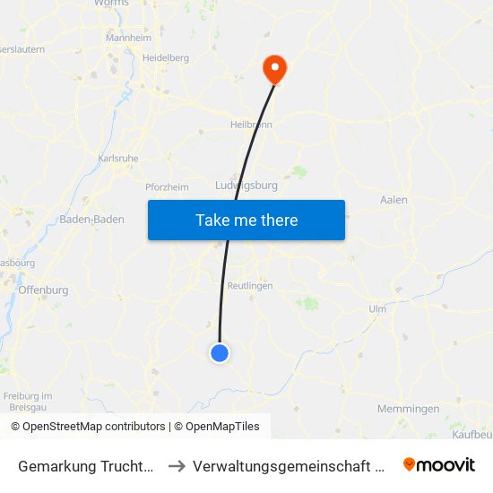 Gemarkung Truchtelfingen to Verwaltungsgemeinschaft Möckmühl map