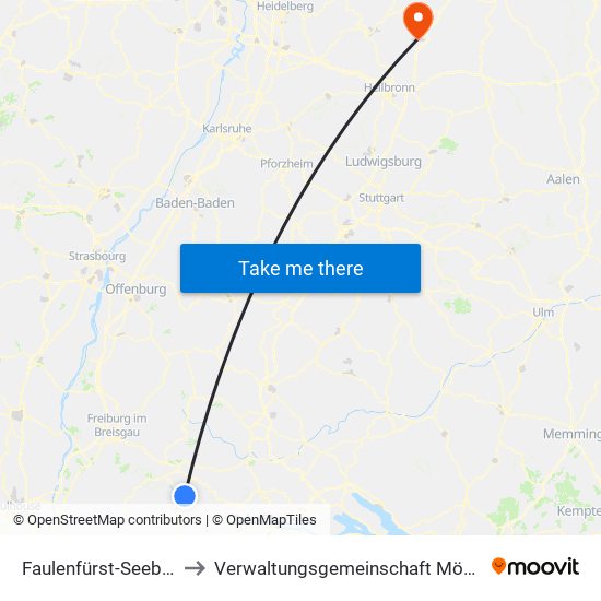 Faulenfürst-Seebrugg to Verwaltungsgemeinschaft Möckmühl map