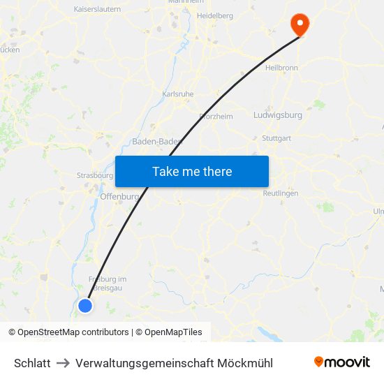 Schlatt to Verwaltungsgemeinschaft Möckmühl map
