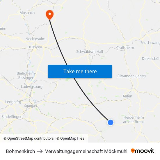 Böhmenkirch to Verwaltungsgemeinschaft Möckmühl map