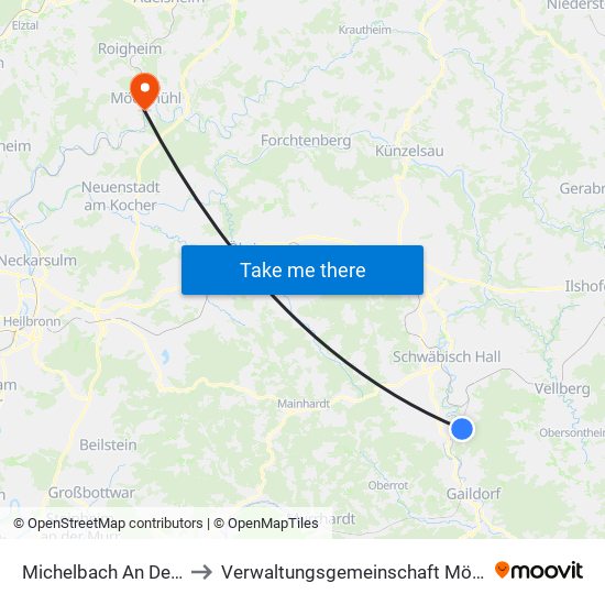 Michelbach An Der Bilz to Verwaltungsgemeinschaft Möckmühl map