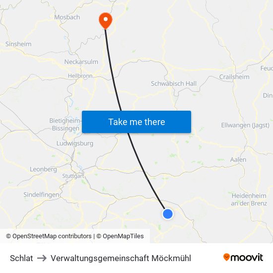 Schlat to Verwaltungsgemeinschaft Möckmühl map