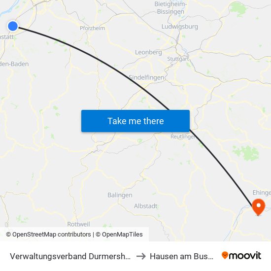 Verwaltungsverband Durmersheim to Hausen am Bussen map