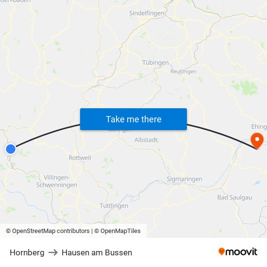 Hornberg to Hausen am Bussen map