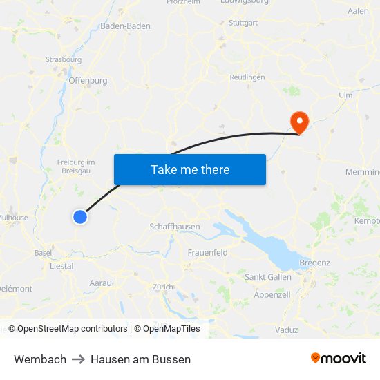 Wembach to Hausen am Bussen map