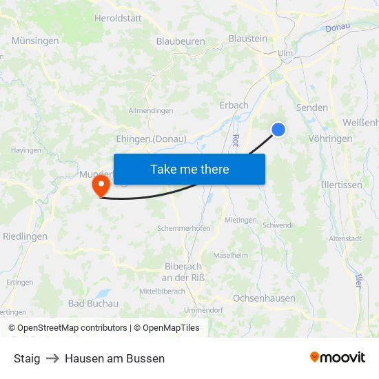 Staig to Hausen am Bussen map