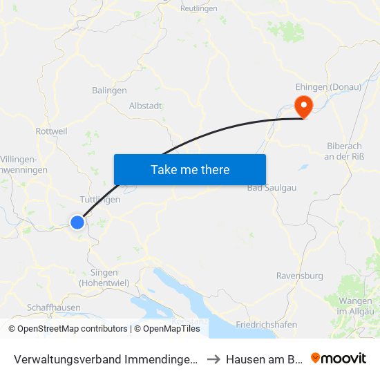 Verwaltungsverband Immendingen-Geisingen to Hausen am Bussen map