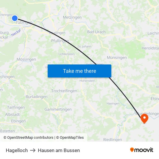 Hagelloch to Hausen am Bussen map