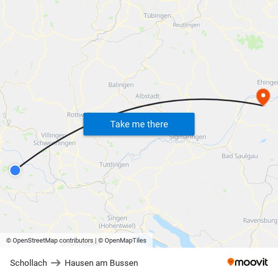 Schollach to Hausen am Bussen map