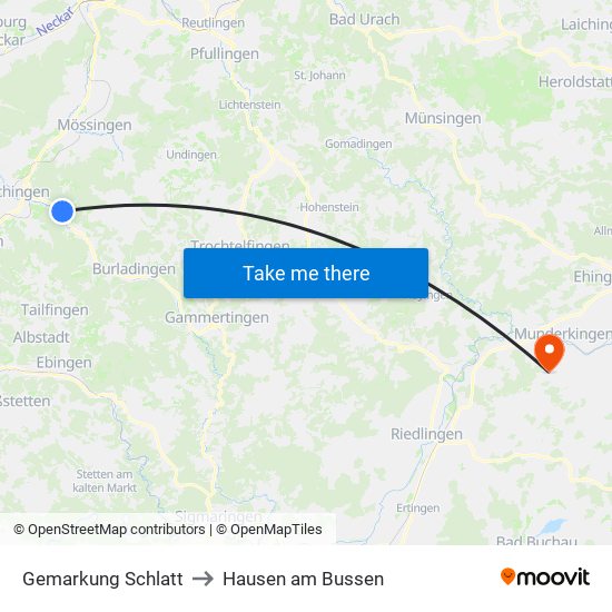 Gemarkung Schlatt to Hausen am Bussen map