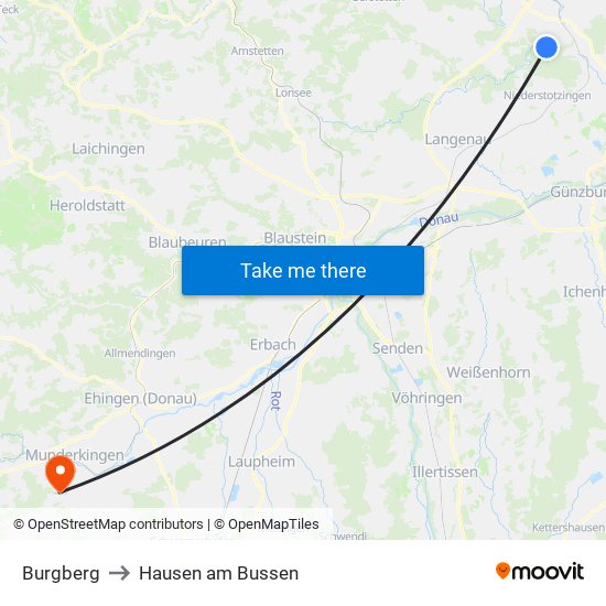 Burgberg to Hausen am Bussen map