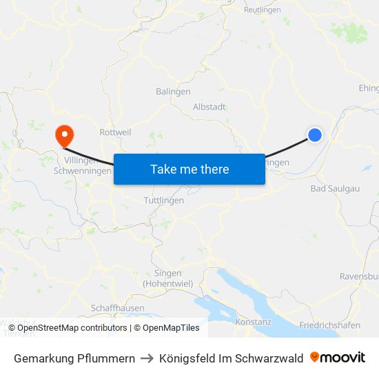 Gemarkung Pflummern to Königsfeld Im Schwarzwald map