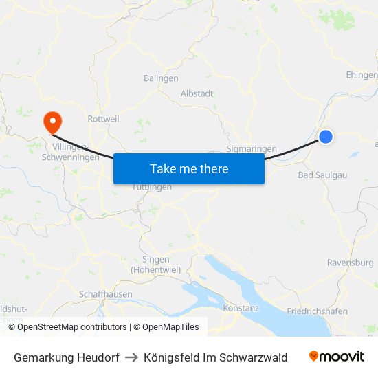 Gemarkung Heudorf to Königsfeld Im Schwarzwald map