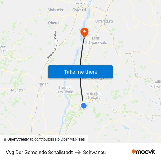 Vvg Der Gemeinde Schallstadt to Schwanau map