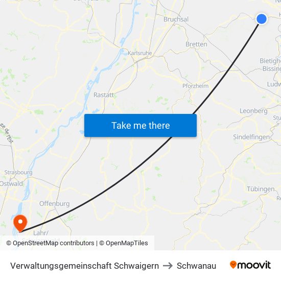 Verwaltungsgemeinschaft Schwaigern to Schwanau map
