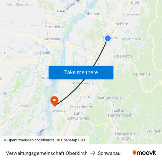 Verwaltungsgemeinschaft Oberkirch to Schwanau map