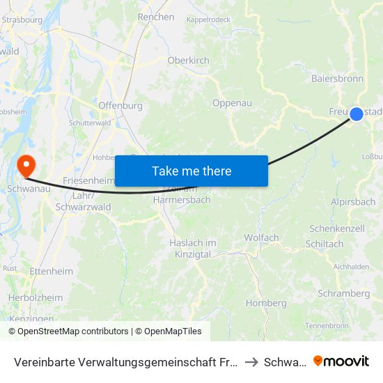 Vereinbarte Verwaltungsgemeinschaft Freudenstadt to Schwanau map