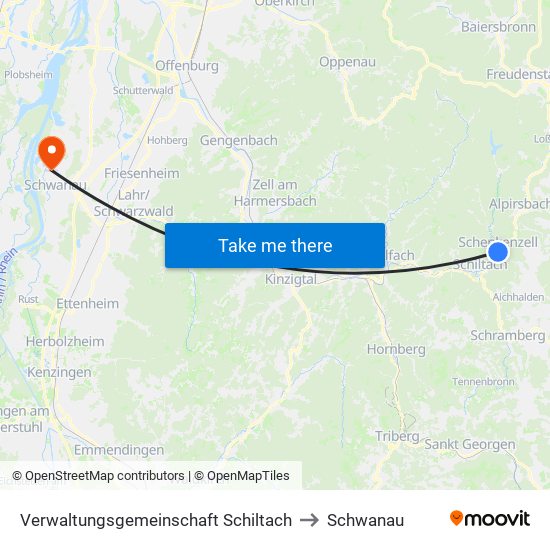 Verwaltungsgemeinschaft Schiltach to Schwanau map