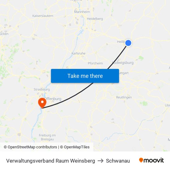 Verwaltungsverband Raum Weinsberg to Schwanau map